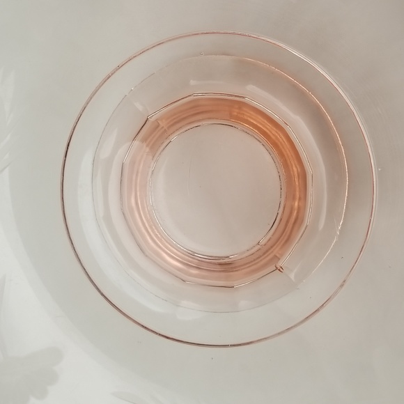 Elegant Depression Era Pink Octogon Low Pedestal Cake Plate - Picture 7 of 16